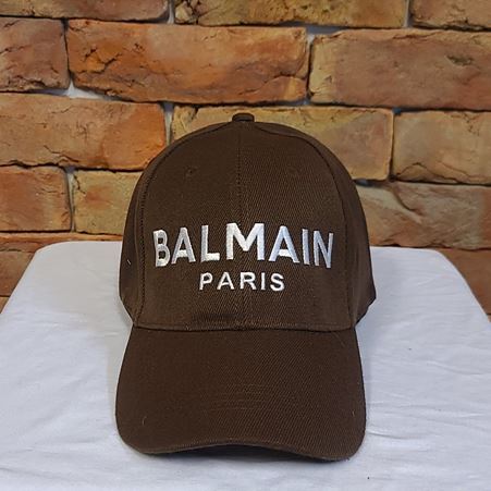 (국내배송) 발망 파리스 로고 코튼 베이스볼캡 (BALMAIN PARIS Logo Baseball Cap) (브라운)